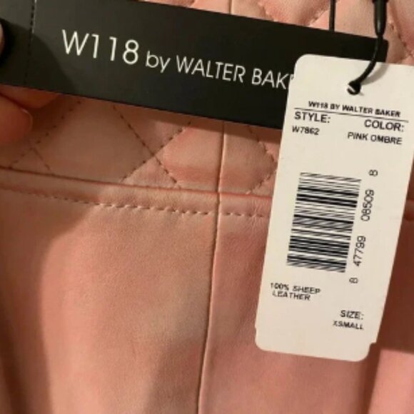 NWT! Walter Baker Sheep Leather Ombré Pink Quilted Dress XS - Picture 5 of 7